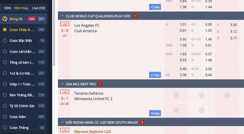 Cá cược thể thao – Cập nhật tỷ lệ cược liên tục, phong phú thị trường